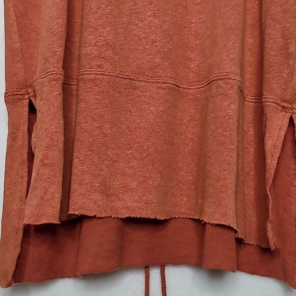 Free People Boho Distressed Crochet Lace Up Back Top Size XS - Picture 3 of 8